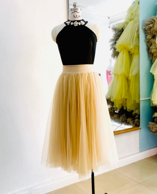 Beige Tulle Skirt