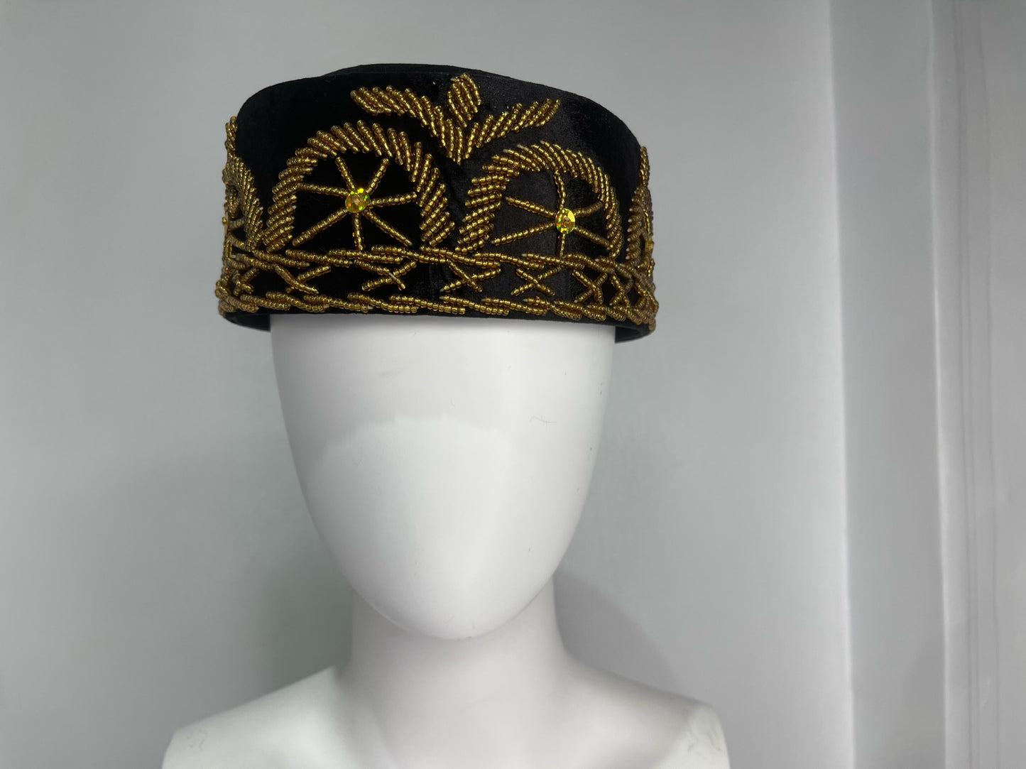 Black Beaded Hat