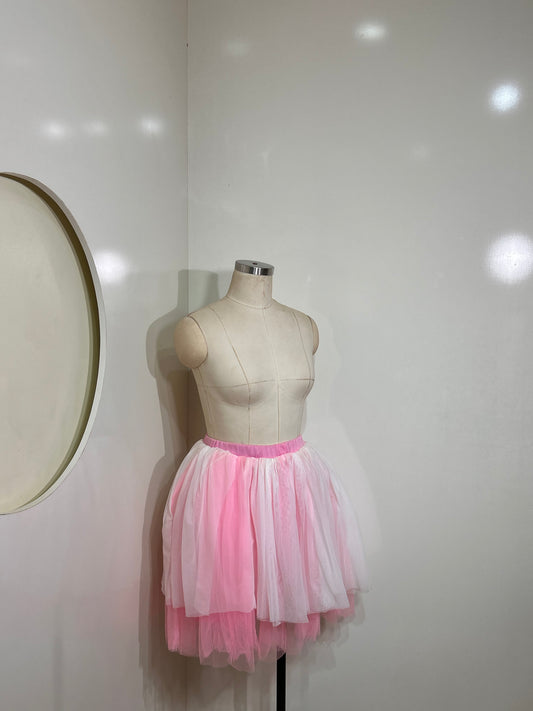 Pink And White Tulle Skirt