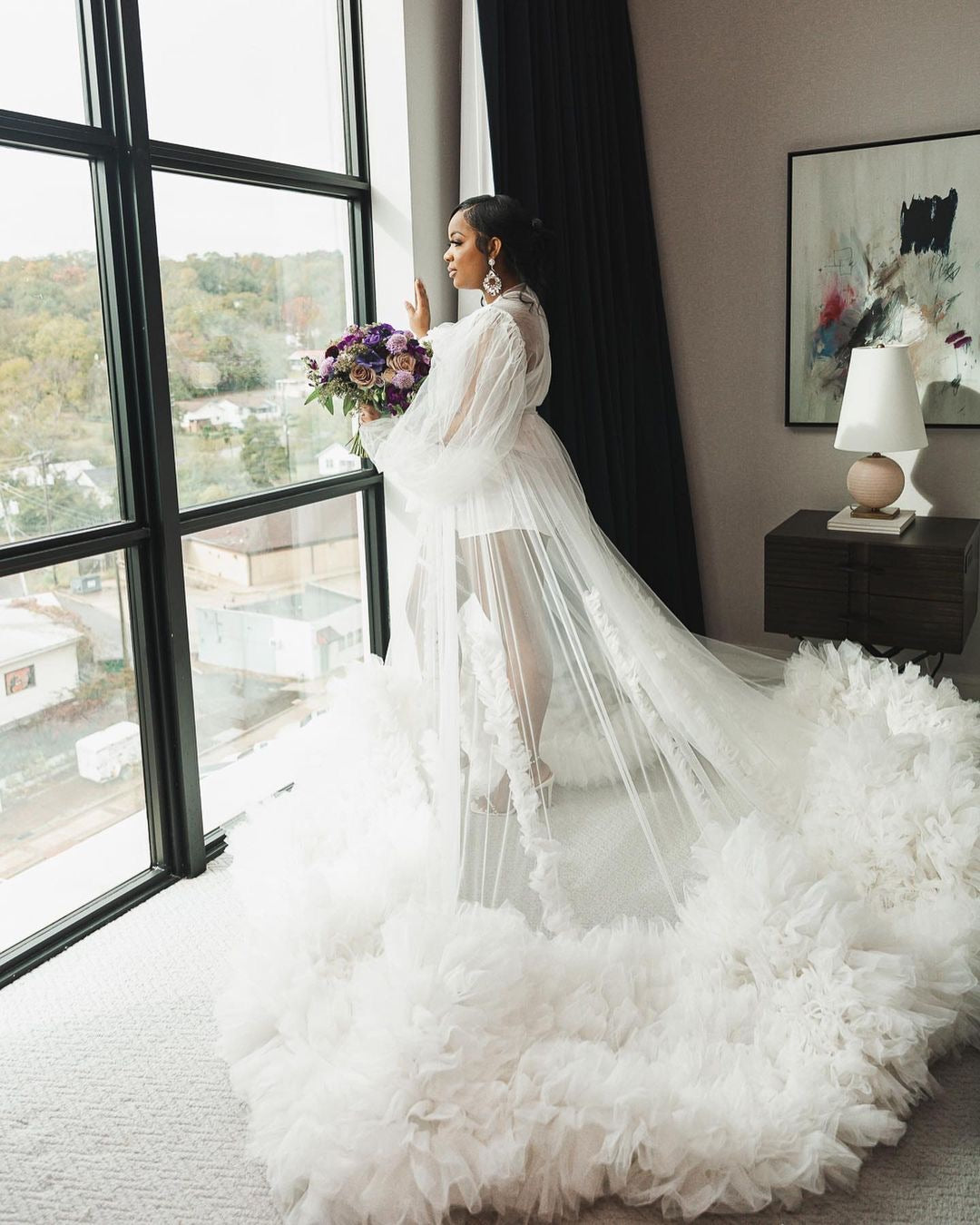 Tulle Ruffle Bridal robe by Dimaz 
