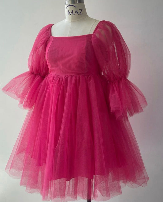 Hot pink maternity dress