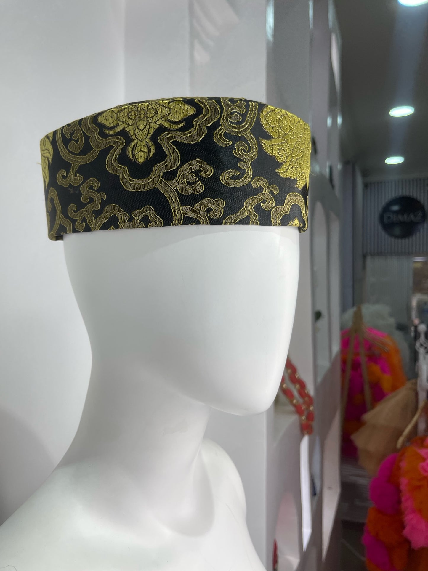 Gold and Black African Hat