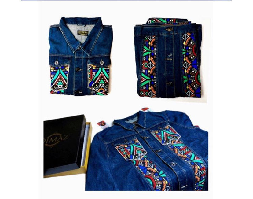 African Denim Jacket - Dimaz