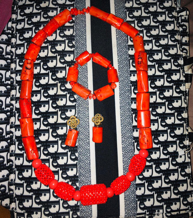 Antique Red precious gemstone jewelry set - Dimaz