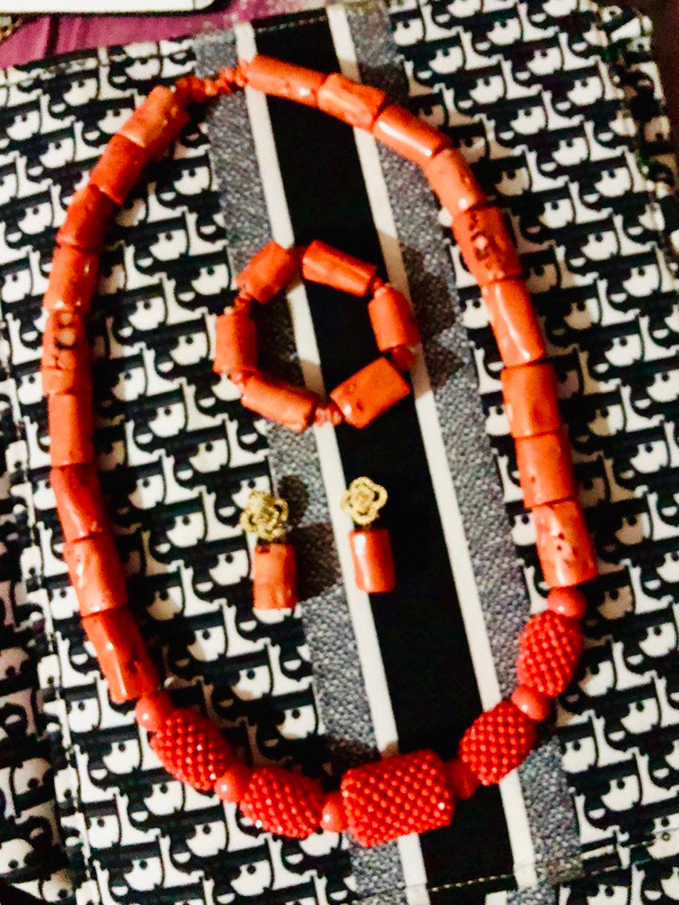 Antique Red precious gemstone jewelry set - Dimaz
