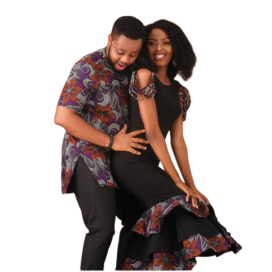 African Isiagu Matching Couple Outfits African Isiagu 